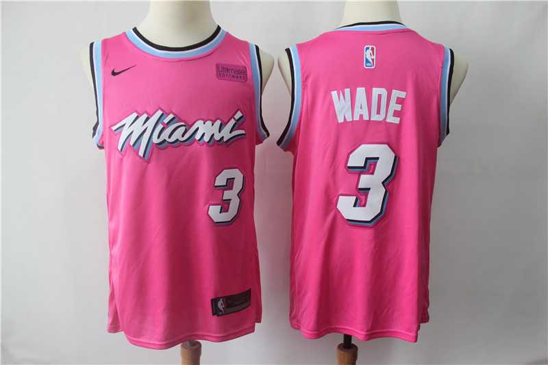 Heat 3 Dwyane Wade Pink 2018 19 Earned Edition Nike Swingman Jersey,We sell and wholesale Heat 3 Dwyane Wade Pink 2018 19 Earned Edition Nike Swingman Jersey on line form chian!
